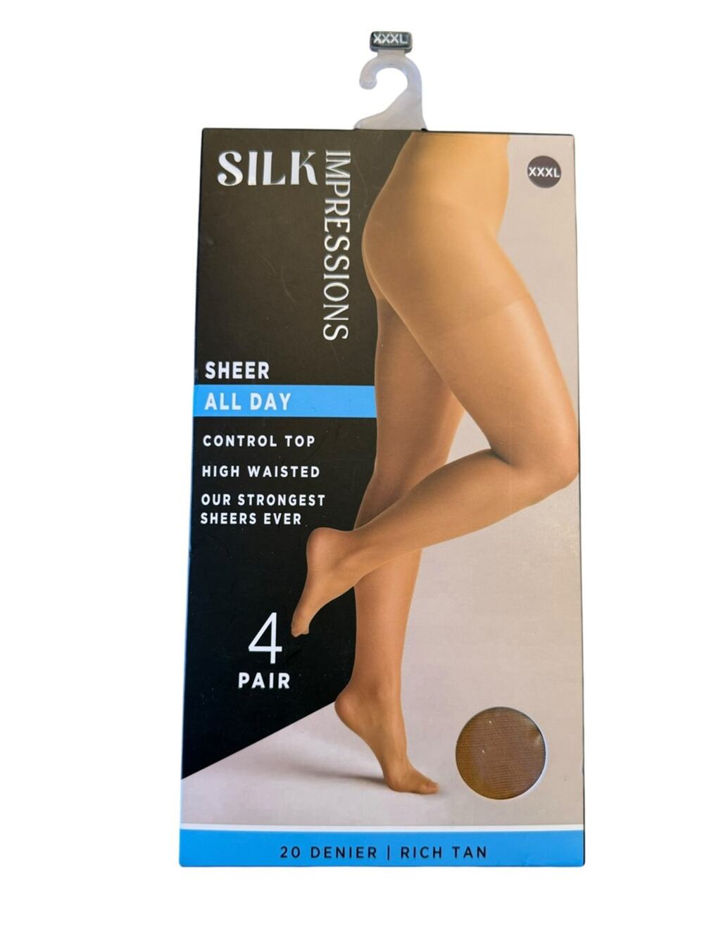 Silk Impressions Sheer All Day Control Top High-Waisted Sheers - Tan (4 ) XXXL